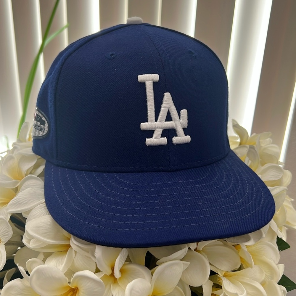 L A Dodger blue fitted ball cap like new sz 7